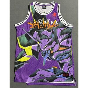 Atsuko Evangelion Shirt Men's Large Eva Unit 01 Anime Jersey Tank Top Japanese